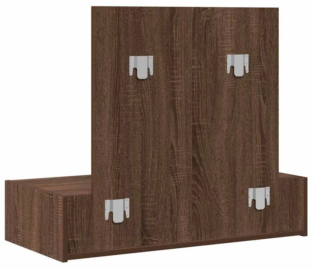 Mesa de Maquiagem de Parede Carvalho Castanho 83x40x70 cm