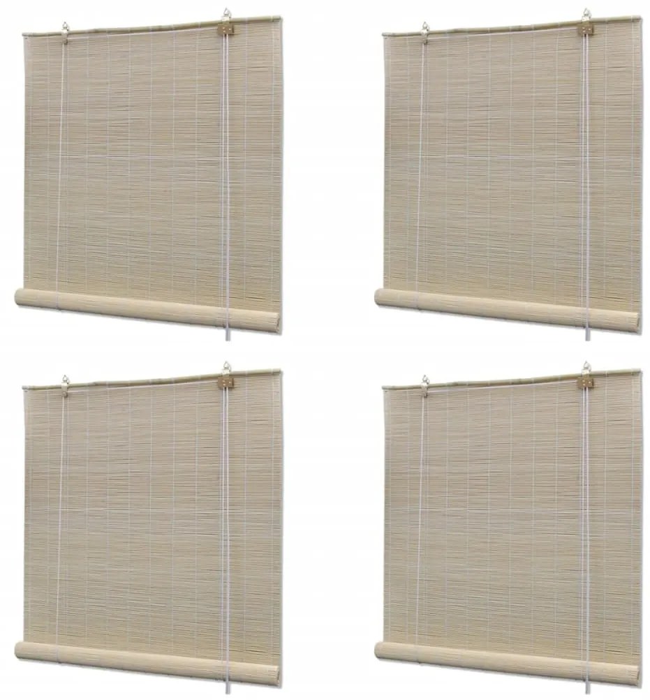 Estores de rolo em bambu natural 4 pcs 120x160 cm