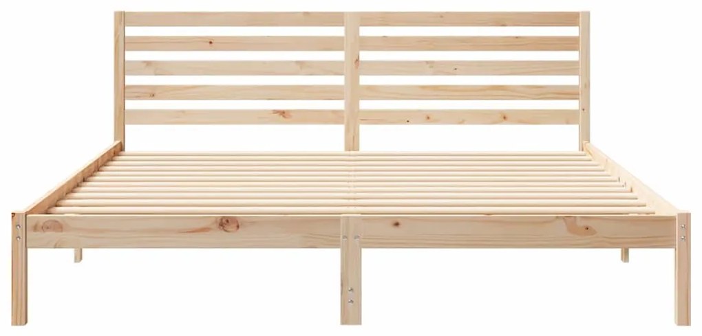Estrutura da Cama com cabeceira Castanho 200 x 200 cm