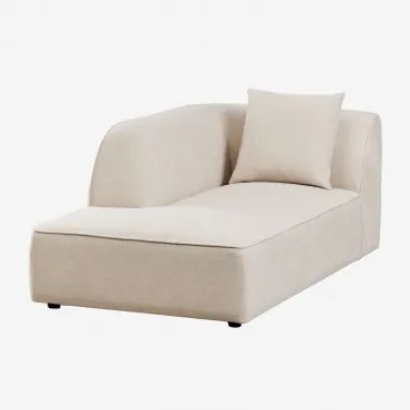 Módulo Chaise Longue Esquerdo Para Sofá Modular Estofado Cardea Chenille Bege Creme - Sklum