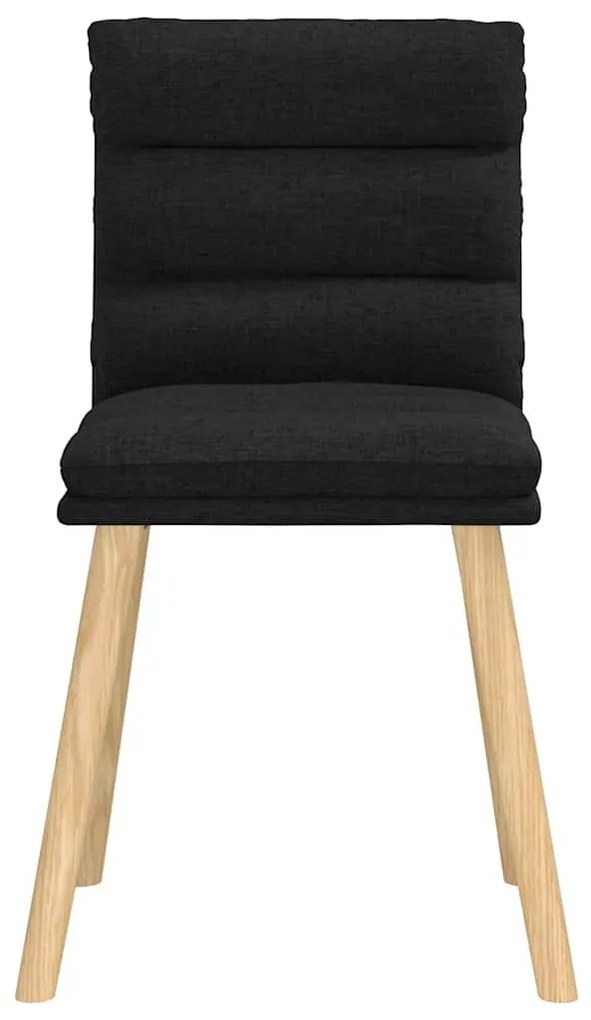 Cadeiras de jantar 4 pcs tecido preto