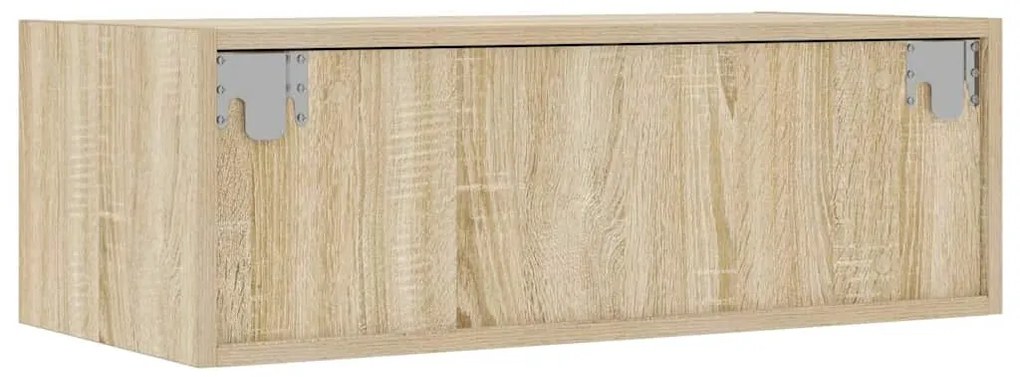 Móvel de TV com luzes LED 75x35,5x25 cm carvalho sonoma