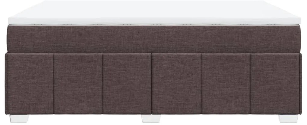 Cama com molas/colchão 160x200 cm tecido castanho-escuro