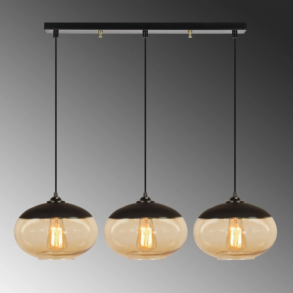 Chandelier Camini – Preto – 75 x 25 cm