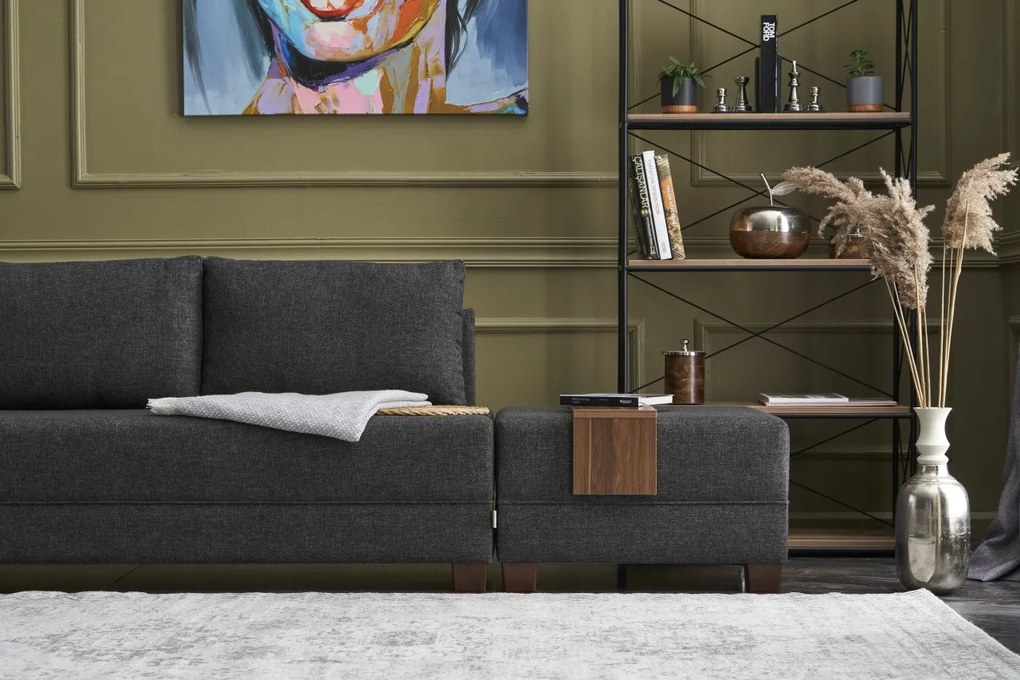 Sofá-Cama de Canto Fly – Antracite – 210x70x280 cm