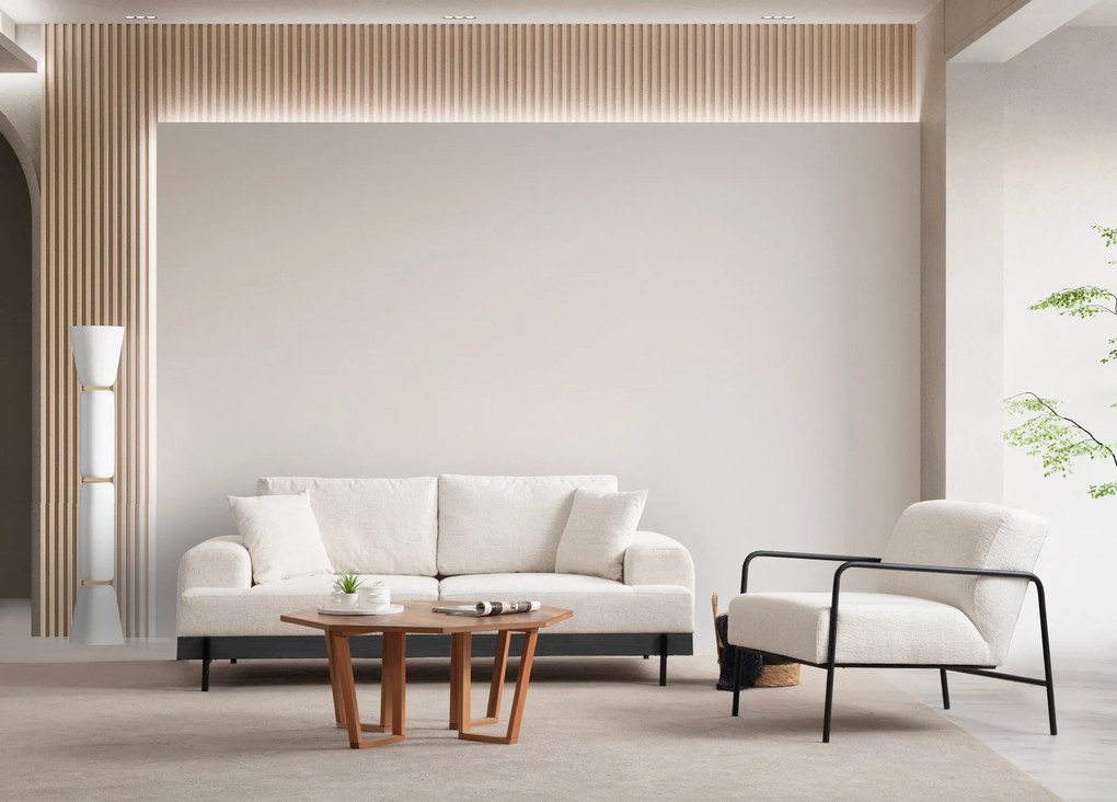 Sofá de 3 Lugares Eti – Branco – 220 cm x 98 cm x 78 cm