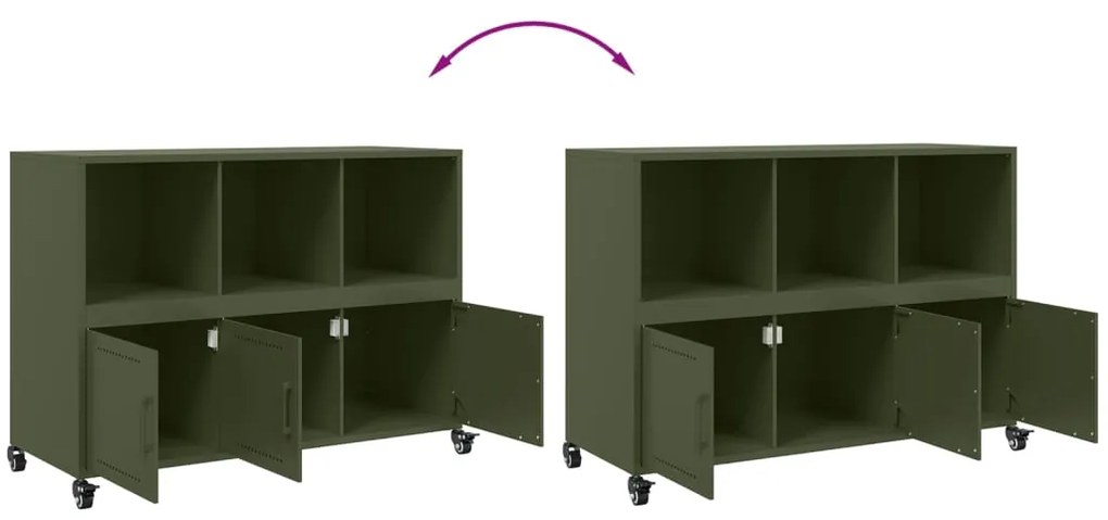 Aparador 100,5x39x72 cm aço verde-azeitona