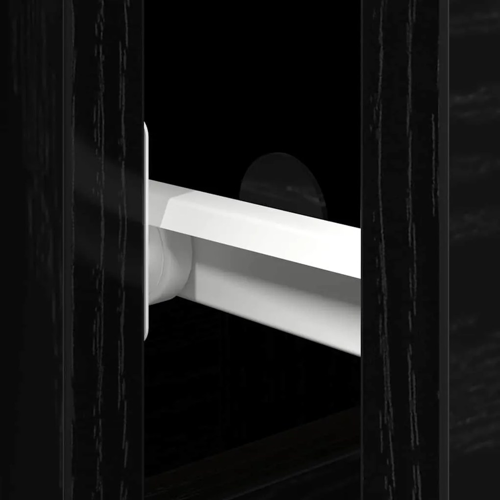 Sideboard vidaXL com portas e gavetas Preto Carvalho 101,5x35x70 cm