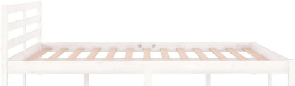 Estrutura de cama 160x200 cm pinho maciço branco