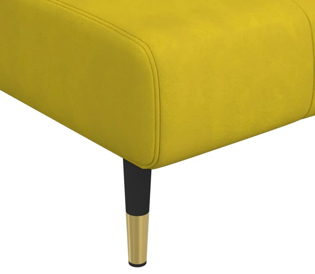 Chaise longue veludo amarelo