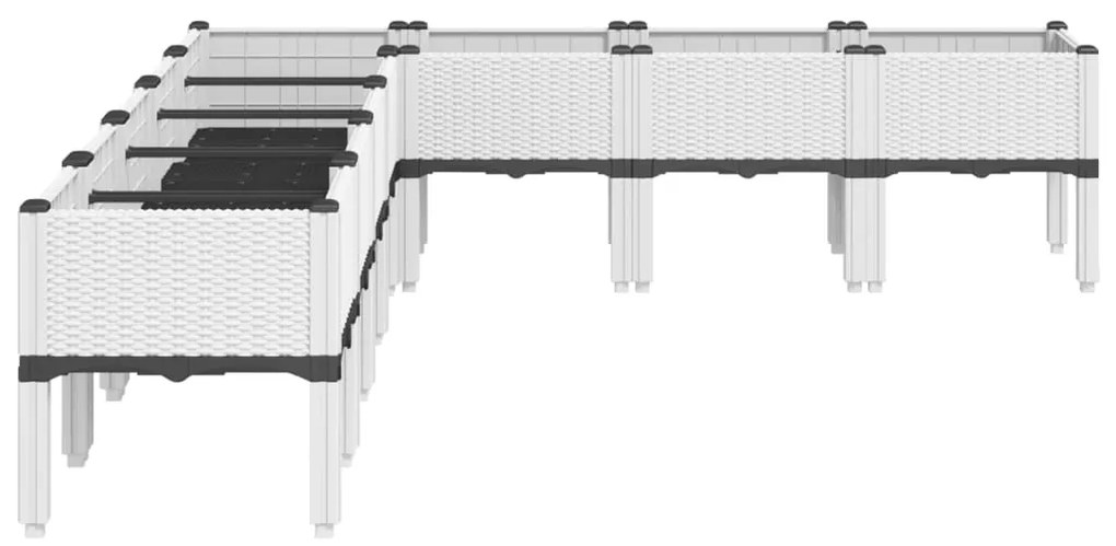 Vaso/floreira de jardim c/ pernas 200x160x42 cm PP branco