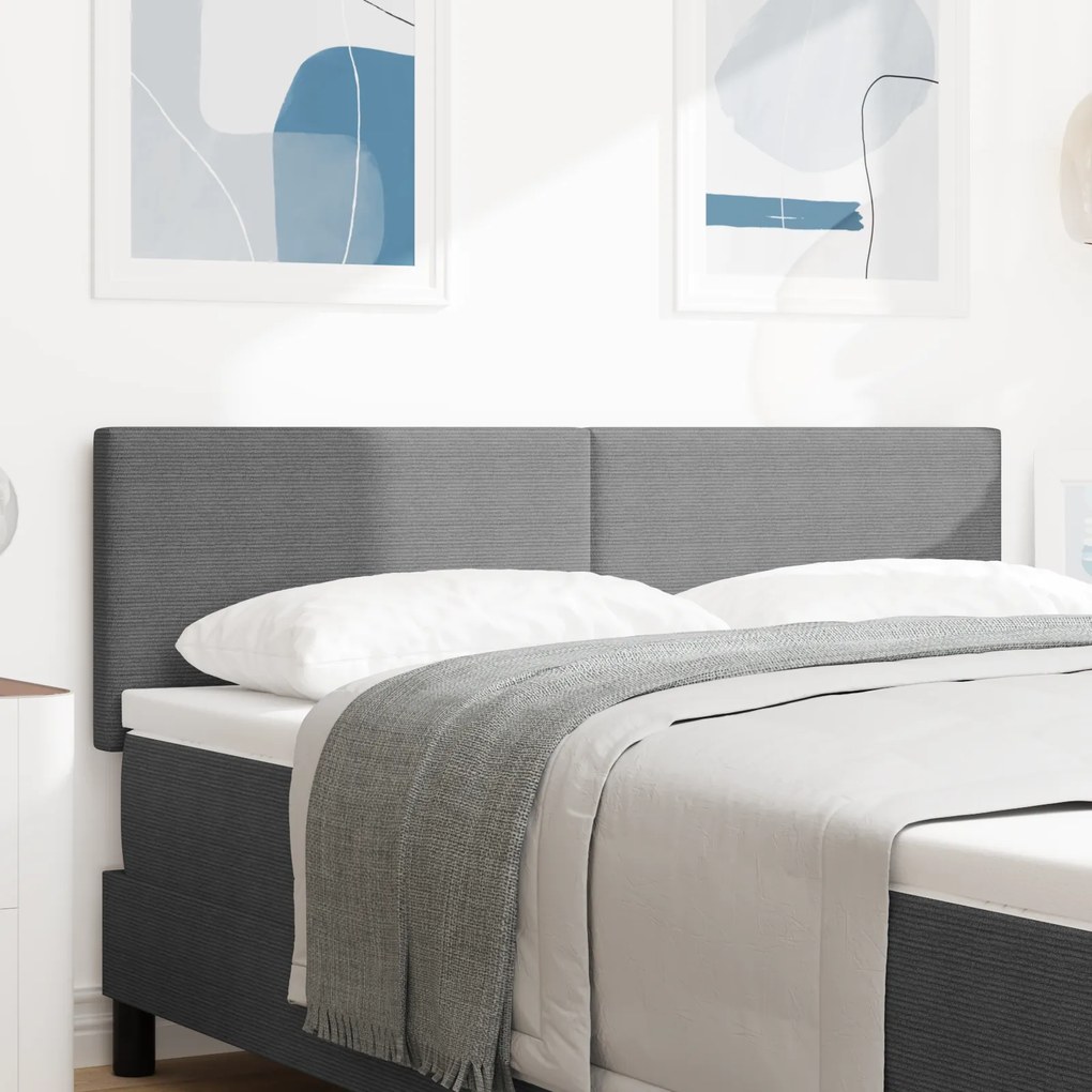 vidaXL Cabeceira LED Design Simples Cinza Claro 80 cm Tecido Veludo