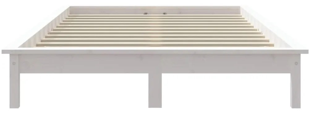 Estrutura de cama 200x200 cm madeira de pinho maciça branco
