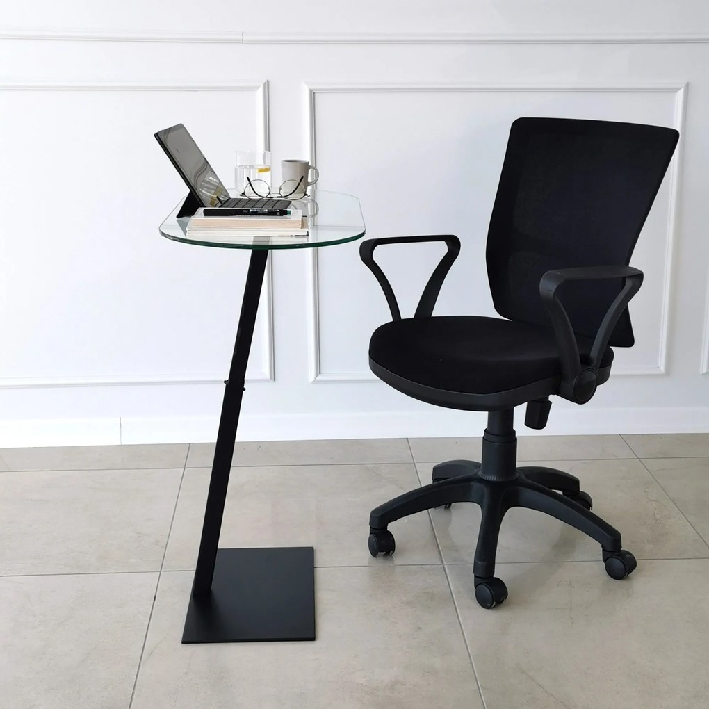 Mesa de Café Ovale Lungo - Preto - 70x75x35cm