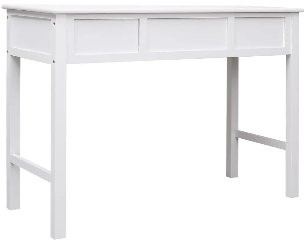 Secretária 108x45x76 cm madeira de paulownia maciça branco
