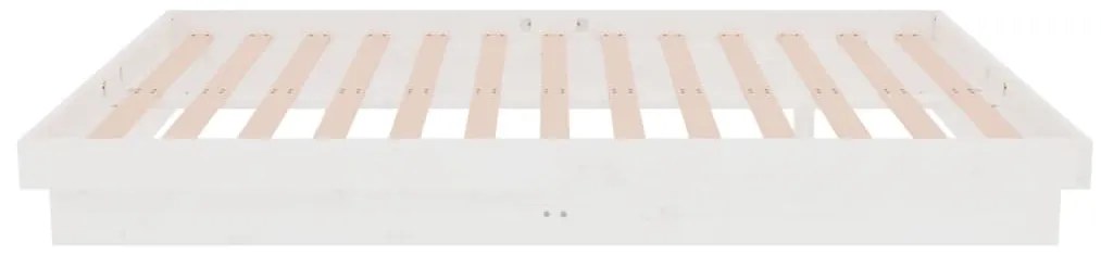Estrutura cama pequena casal 120x190 cm pinho maciço branco