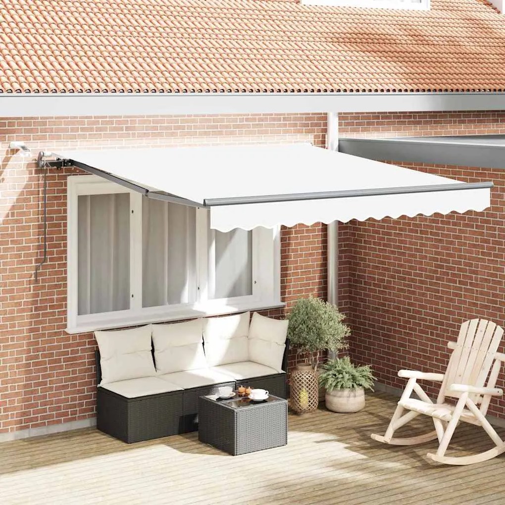 Toldo Retrátil Automático com LED Branco 350x250 cm