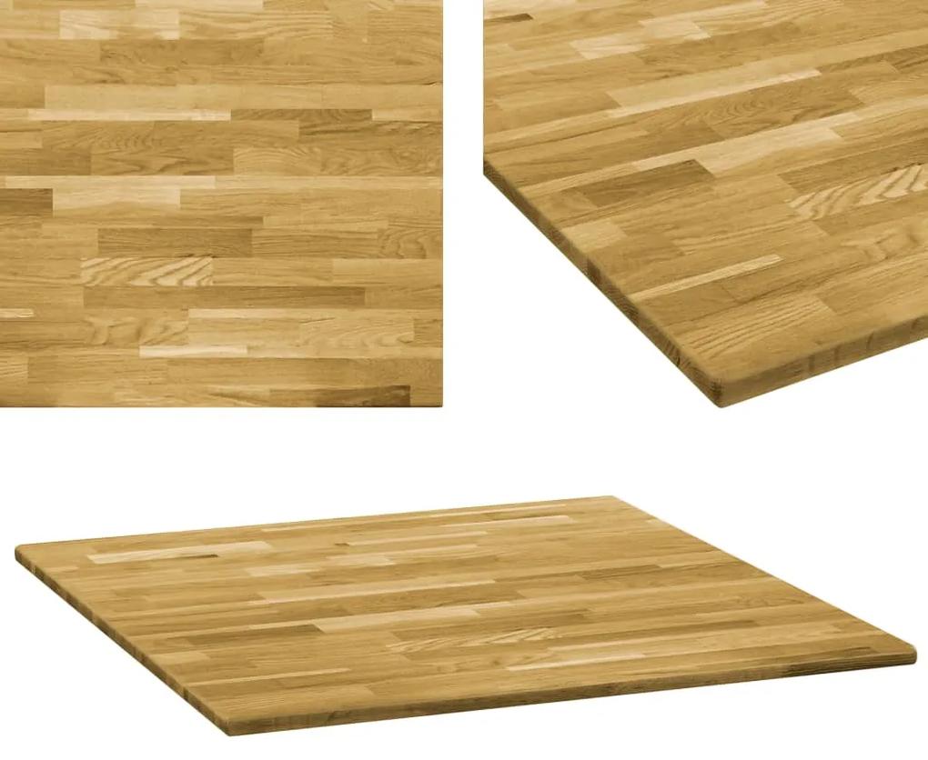 Tampo de mesa madeira de carvalho maciça quadrado 23 mm 80x80cm