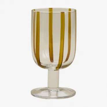 Pack De 4 Copos De Vinho 27,5 Cl Em Vidro Jalviana Mostarda Clara - Sklum