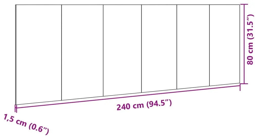 Cabeceira de cama c/ armários 240 cm derivados de madeira preto