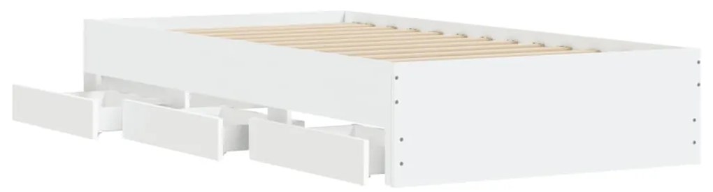 Estrutura cama c/ gavetas 90x190 cm derivados de madeira branco