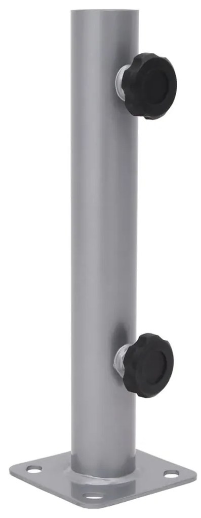 Base de guarda-sol para poste de Ø32/34/38 mm aço prateado