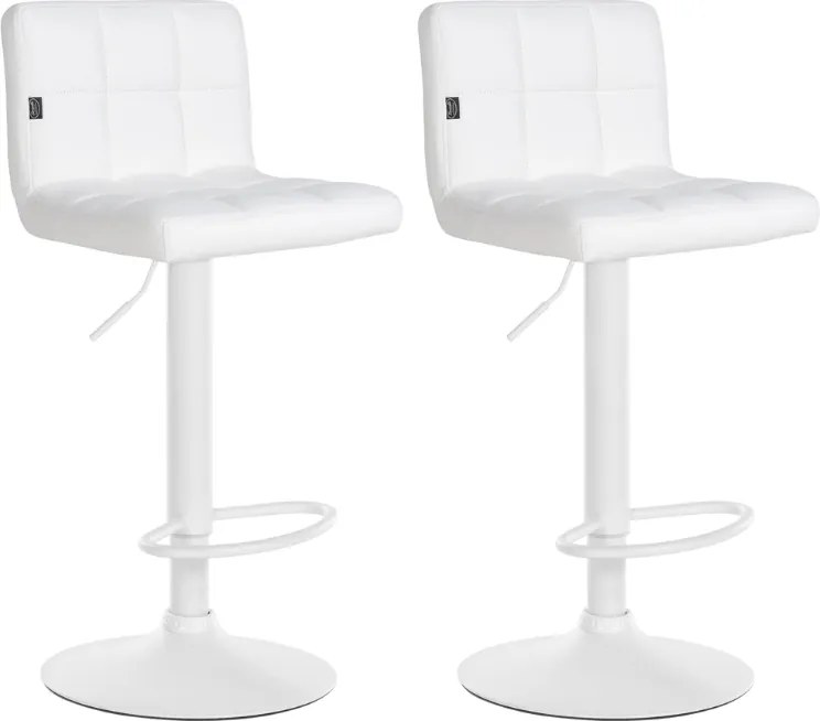 Conjunto de 2 bancos de bar Feni em couro sintético branco