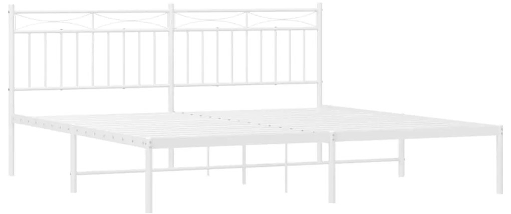 Estrutura de cama com cabeceira 183x213 cm metal branco