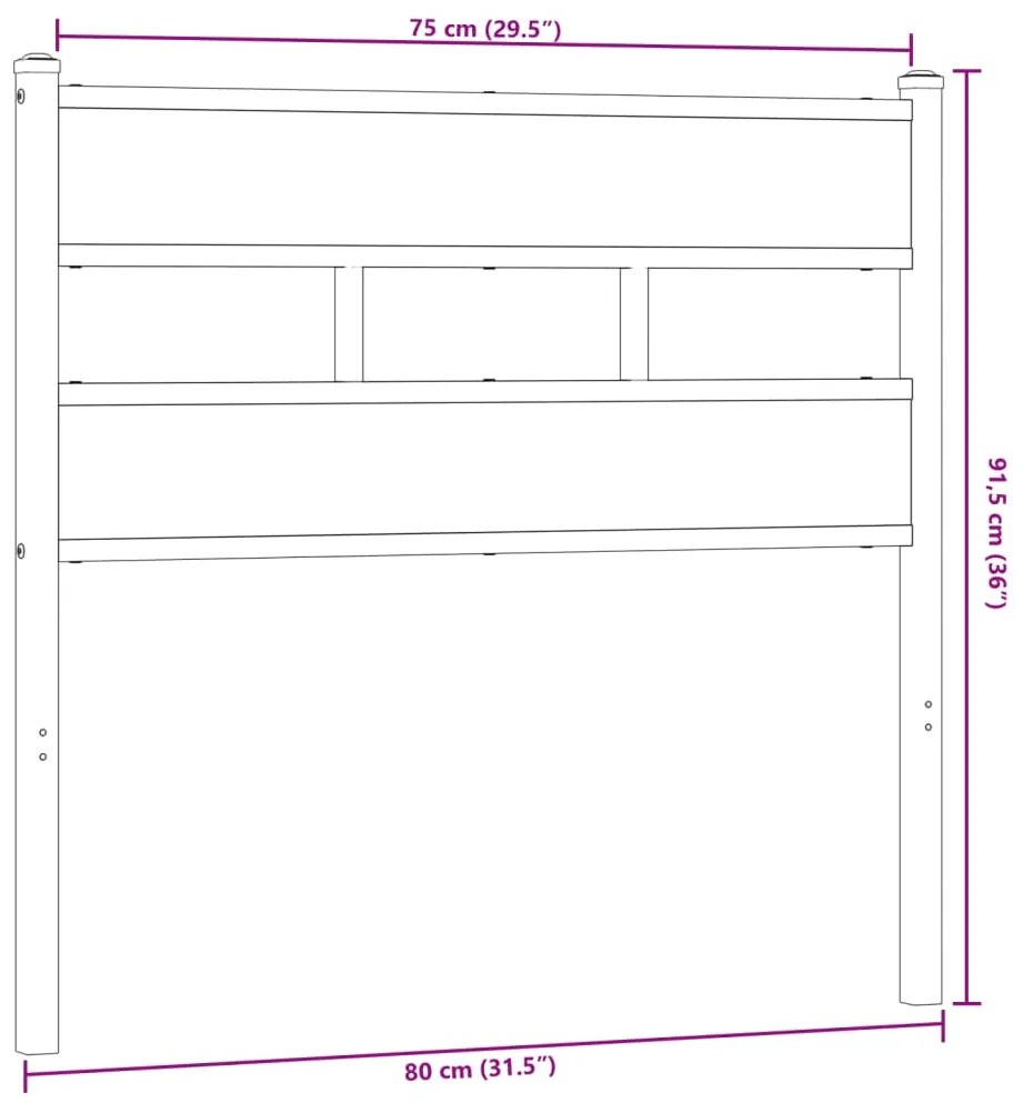 Cabeceira de cama 75 cm derivados madeira/ferro carvalho sonoma