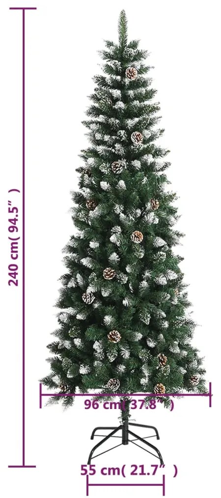 Árvore de Natal artificial com suporte 240 cm PVC verde