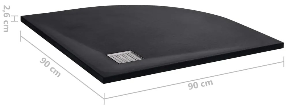 Base de chuveiro SMC 90x90 cm preto