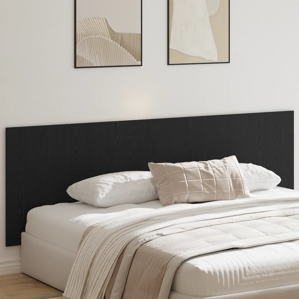 vidaXL Cabeceira de parede em carvalho preto 240x1.5x80 cm feita de madeira engenheirada