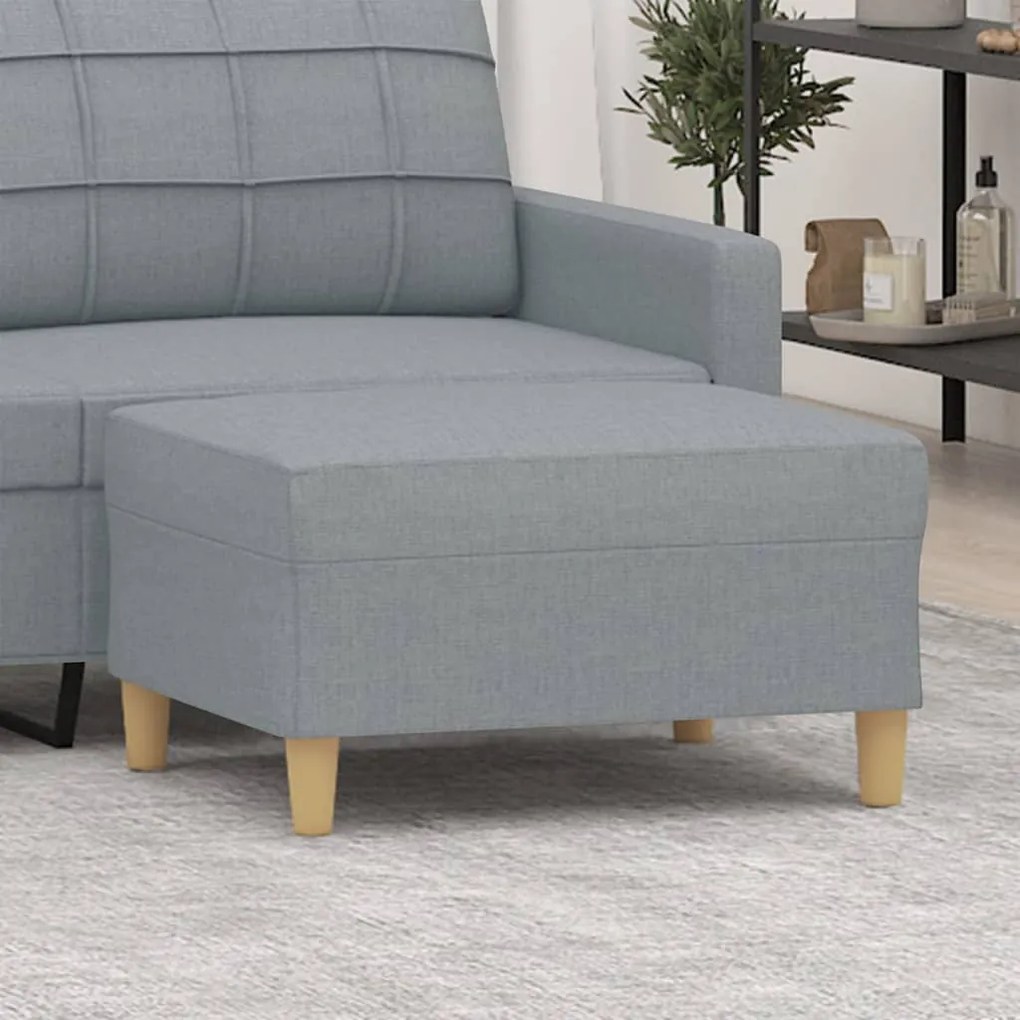vidaXL Apoio de pés 70x55x41 cm tecido cinzento-claro