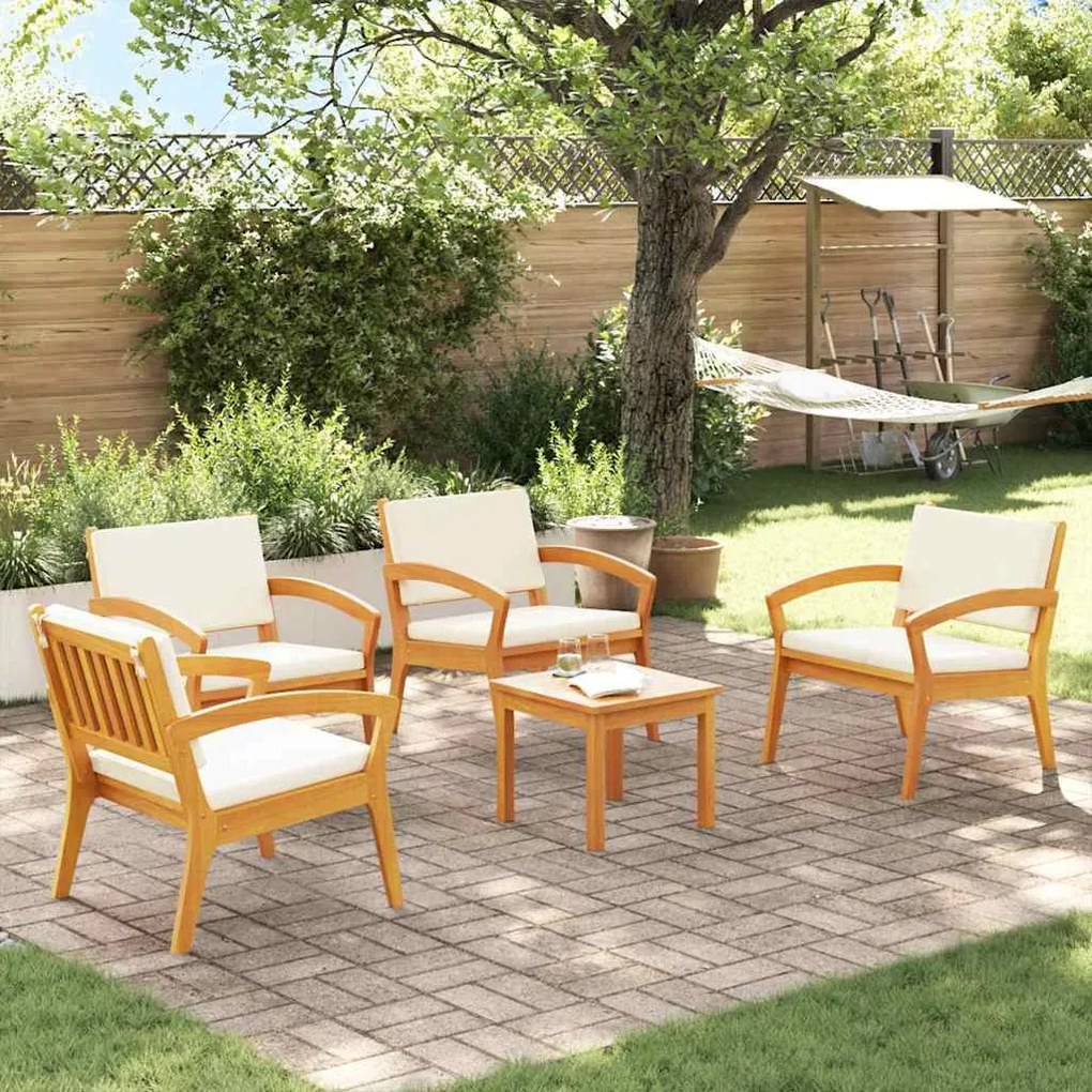 vidaXL Conjunto bistro 5 pcs Castanho 45 x 45 x 38cm