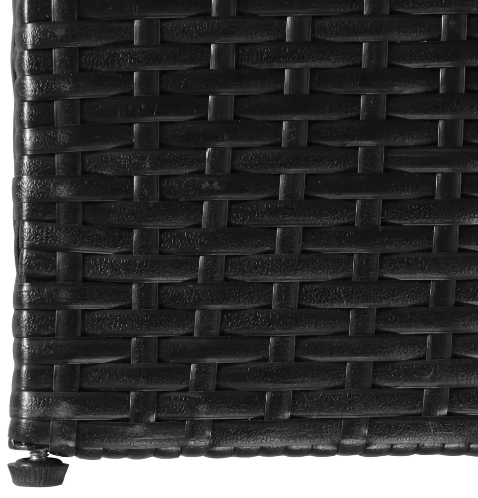 Caixa de arrumação para jardim 150x100x100 cm vime PE preto