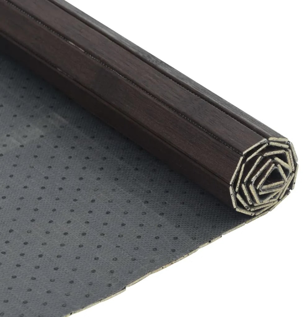 Tapete retangular 60x400 cm bambu castanho-escuro