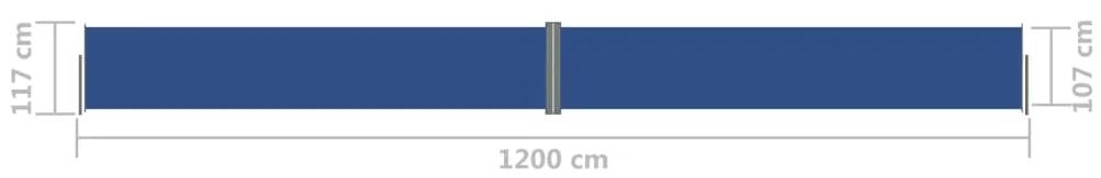 Toldo lateral retrátil 117x1200 cm azul