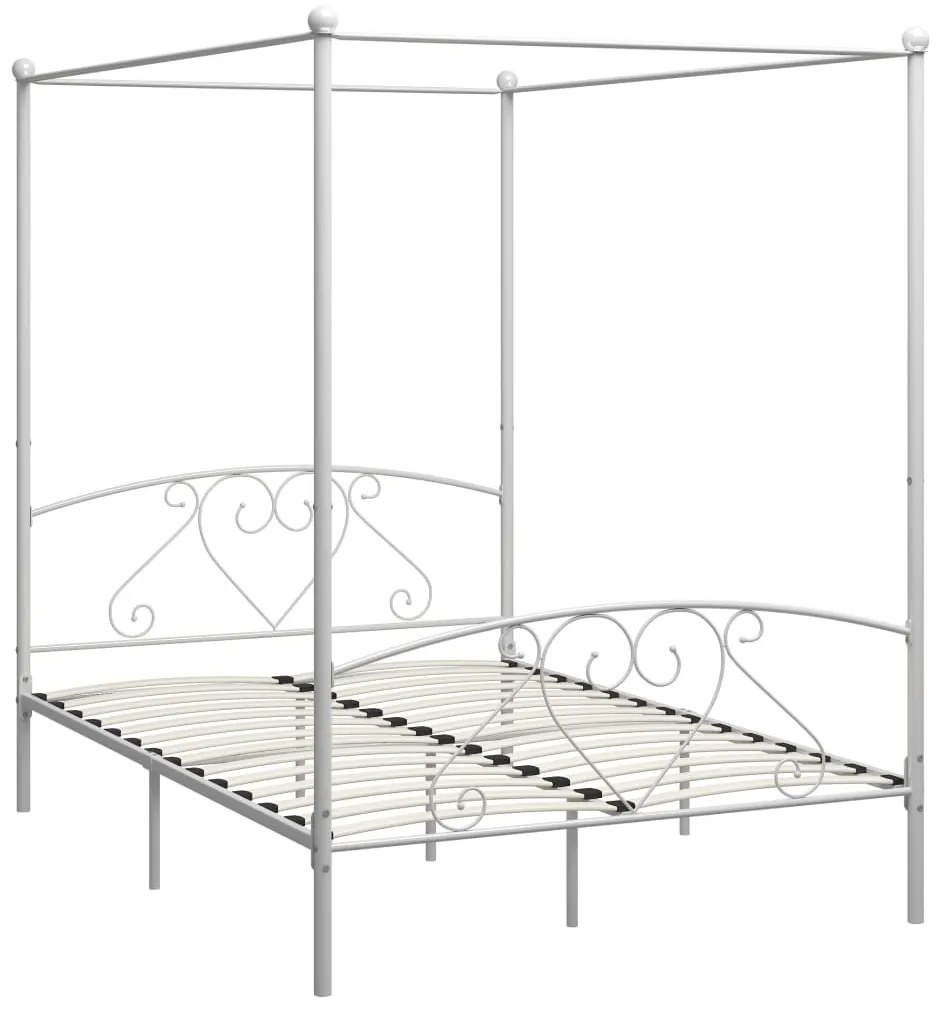 Estrutura de cama dossel 160x200 cm metal branco