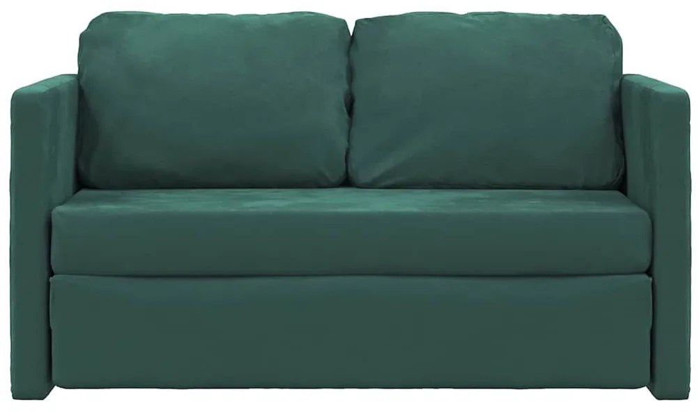 Sofá-cama sem pés 122x204x55 cm veludo verde-escuro