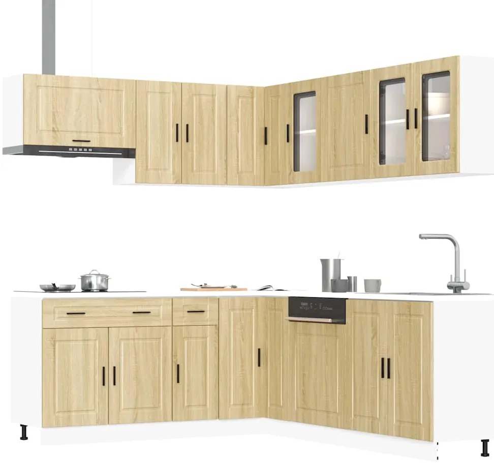 vidaXL 11 peças armário de cozinha conjunto Porto sonoma carvalho
