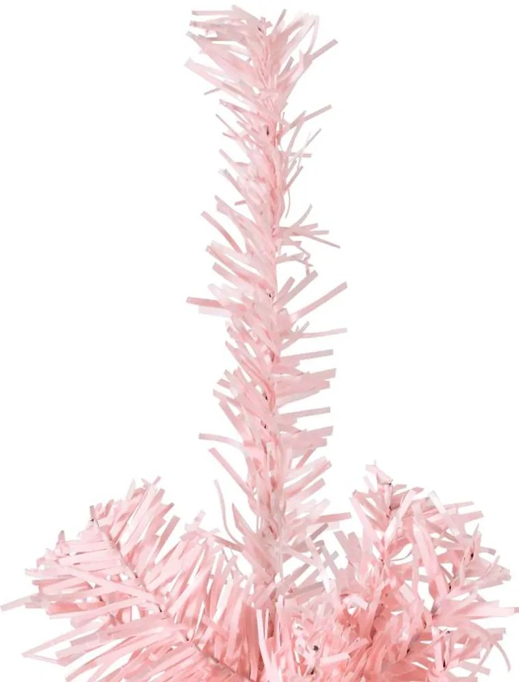 Meia árvore de Natal fina com suporte 240 cm rosa