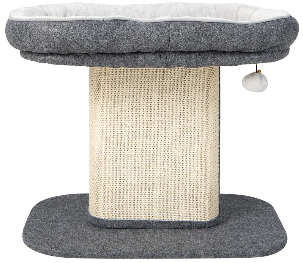 Árvore para gatos de vários níveis com poleiro de pelúcia, plataforma acolchoada e cama de cesta