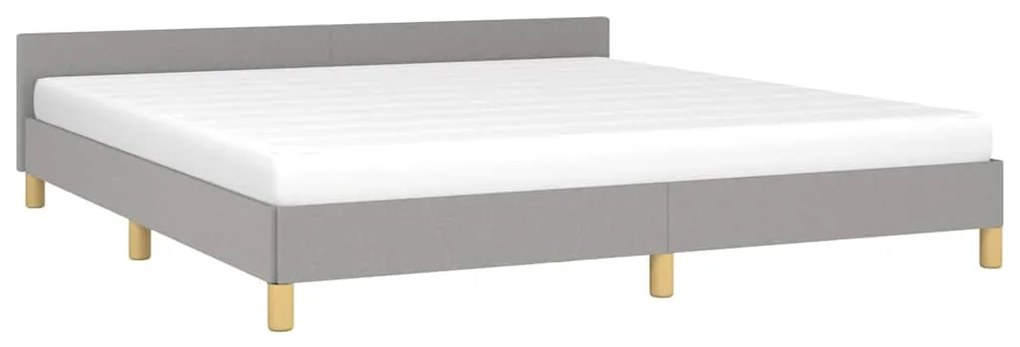 Estrutura de cama sem colchão 160x200 cm tecido cinzento-claro