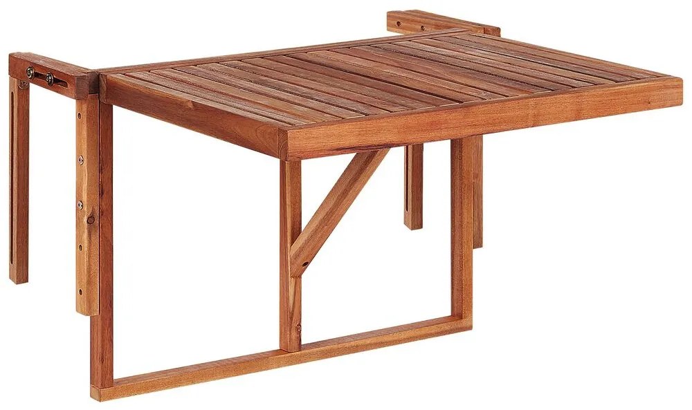 Mesa para varanda de madeira escura 60 x 40 cm UDINE Beliani