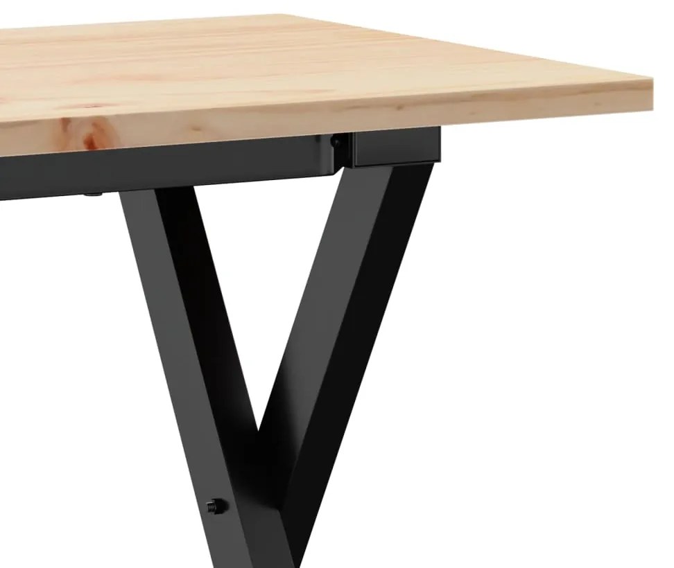 Mesa de centro estrutura em X 110x40x45cm pinho e aço