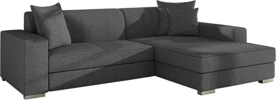 Sofá de canto Kingsport 106, Cama com arrumação, 262x178x75cm, 159 kg, Pernas: Plástico