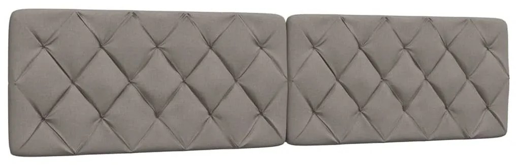 Cama sem colchão 200x200 cm tecido cinzento-acastanhado