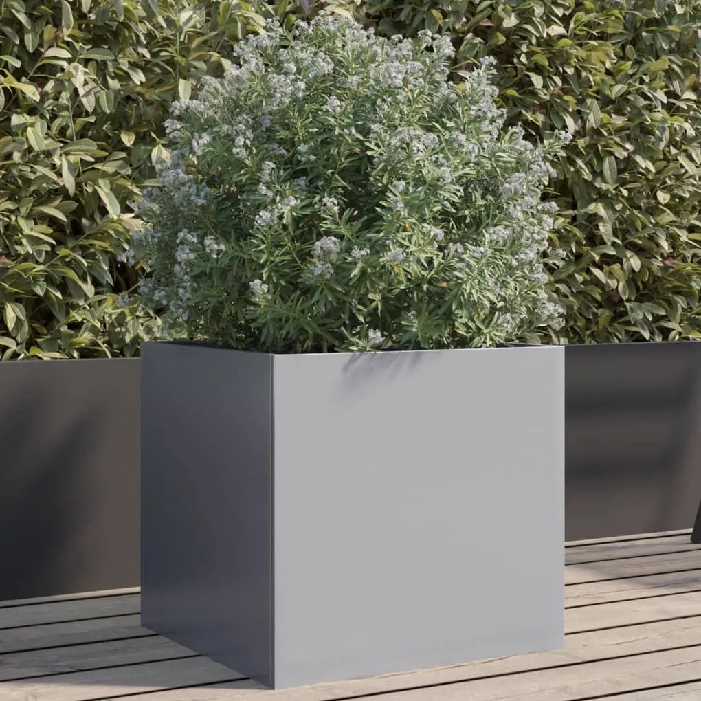 vidaXL Vaso/floreira 42x40x39 cm aço galvanizado prateado