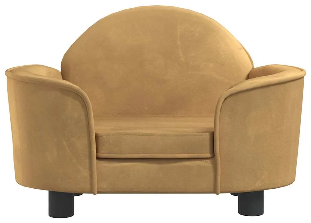 Cama para cães 66x40x45 cm veludo castanho