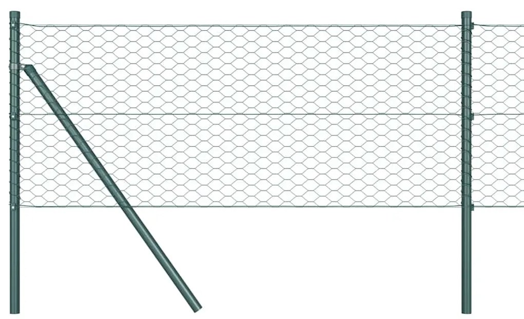 Cerca Hexagonal Cinza Verde 2500 x 40 x 0.09 cm Aço galvanizado